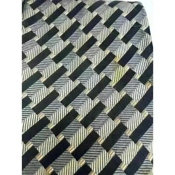 Bruno Piattelli Men's Silk Tie Multicolor Geometric Pattern Classic Length - Picture 4 of 4